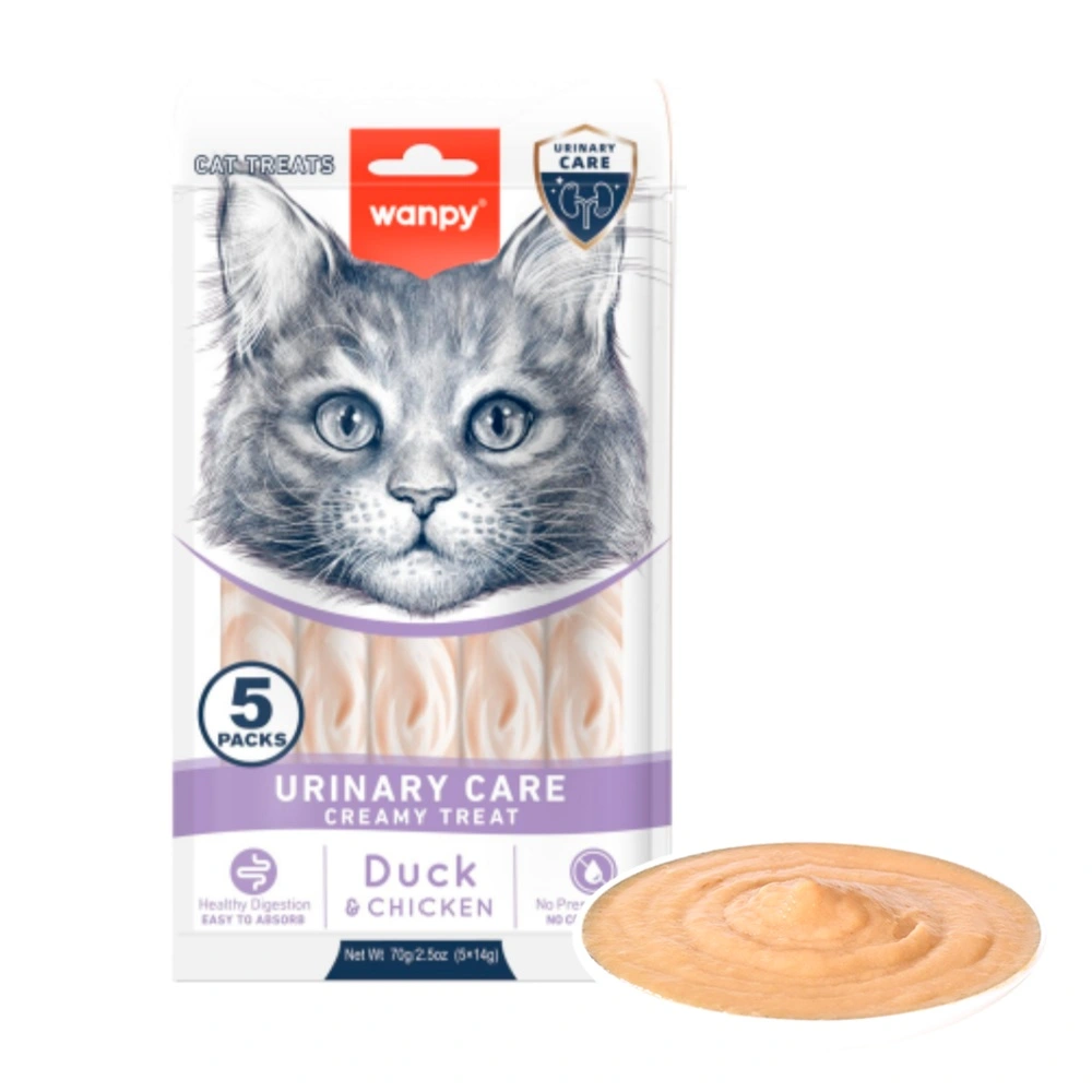 Wanpy Kat Funktionel Cremet Slikbar Godbid Urinary Care And & Kylling 70g (5x14g)